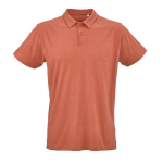 Unisex organic cotton short-sleeve polo 160g/m² Ipanema orange colour front view