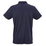 Unisex organic cotton short-sleeve polo 160g/m² Ipanema navy-blue colour rear view