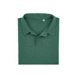 Unisex organic cotton short-sleeve polo 160g/m² Ipanema dark green colour second front view