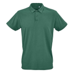 Unisex organic cotton short-sleeve polo 160g/m² Ipanema dark green colour front view