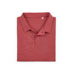Unisex organic cotton short-sleeve polo 160g/m² Ipanema dark orange colour second front view