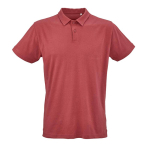 Unisex organic cotton short-sleeve polo 160g/m² Ipanema dark orange colour front view