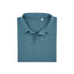 Unisex organic cotton short-sleeve polo 160g/m² Ipanema petrol blue colour second front view