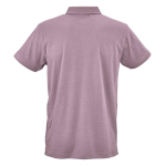 Unisex organic cotton short-sleeve polo 160g/m² Ipanema lilac colour rear view