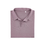 Unisex organic cotton short-sleeve polo 160g/m² Ipanema lilac colour second front view
