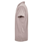Unisex organic cotton short-sleeve polo 160g/m² Ipanema taupe grey colour third view