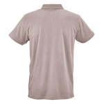 Unisex organic cotton short-sleeve polo 160g/m² Ipanema taupe grey colour rear view