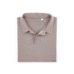 Unisex organic cotton short-sleeve polo 160g/m² Ipanema taupe grey colour second front view