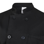 Unisex long-sleeve chef jacket with double button fastening 190 g/m2 Velilla black colour fifth view