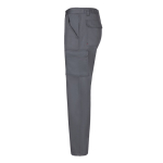 Unisex multi-pocket twill trousers with elasticated waist 190 g/m2 Velilla grey colour third view