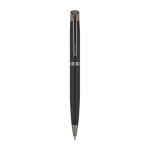 Writing set with ballpoint pen and rollerball in matte aluminium, blue ink black colour first view