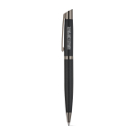 Writing set with ballpoint pen and rollerball in matte aluminium, blue ink black colour image with logo 3