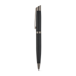 Writing set with ballpoint pen and rollerball in matte aluminium, blue ink black colour second view