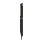 Writing set with ballpoint pen and rollerball in matte aluminium, blue ink black colour third view