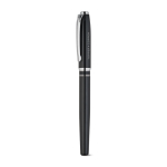 Premium writing set with ballpoint pen and rollerball in blue ink black colour image with logo