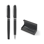 Premium writing set with ballpoint pen and rollerball in blue ink various colours