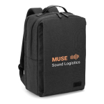 Laptop backpack with padded compartments 20L and 17.3'' dark grey colour image with logo