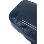 Faux leather backpack with waterproof zips for 16” PC blue colour fifth view