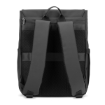 Faux leather flap backpack ideal for 16” laptops black colour second view