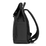 Faux leather flap backpack ideal for 16” laptops black colour fourth view