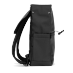 Faux leather flap backpack ideal for 16” laptops black colour fifth view
