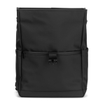Faux leather flap backpack ideal for 16” laptops black colour sixth view