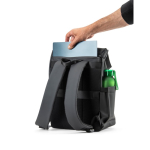Faux leather flap backpack ideal for 16” laptops black colour ninth view