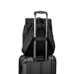 Faux leather flap backpack ideal for 16” laptops black colour tenth view