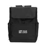 Faux leather flap backpack ideal for 16” laptops main view