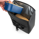 Roll-top insulated bag with adjustable faux leather closure 7L black colour sixth view