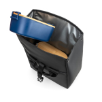 Roll-top insulated bag with adjustable faux leather closure 7L black colour seventh view