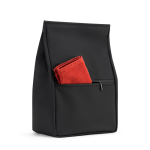 Roll-top insulated bag with adjustable faux leather closure 7L black colour eighth view