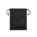 Medium drawstring backpack in non-woven fabric with heat-sealed closure 60 g/m² black colour first view