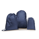 Large non-woven drawstring backpack with heat-sealed closure 60 g/m² blue colour third view