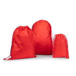 Large non-woven drawstring backpack with heat-sealed closure 60 g/m² red colour third view