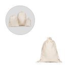 Small cotton drawstring backpack with handle-closure 120 g/m² various colours