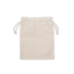 Medium cotton drawstring bag with handles and closure 120 g/m² natural colour first view