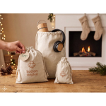 Medium cotton drawstring bag with handles and closure 120 g/m² still life view