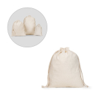 Medium cotton drawstring bag with handles and closure 120 g/m² various colours