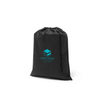 Non-woven drawstring bag with cord closure 60 g/m² black colour image with logo