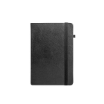 A5 lined notebook with monthly planner and elastic band black colour first view