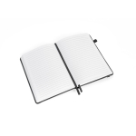 A5 lined notebook with monthly planner and elastic band black colour third view
