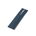 Faux leather pen case with secure closure blue colour third view
