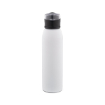 Recycled stainless steel single-wall sports bottle 670 ml white colour first view