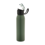Recycled stainless steel single-wall sports bottle 670 ml military green colour third view