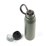 Recycled stainless steel single-wall sports bottle 670 ml military green colour fourth view
