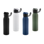 Recycled stainless steel single-wall sports bottle 670 ml various colours