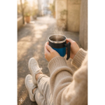 Double-wall travel mug with matte finish and non-slip base 400ml still life view