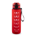 RPET rubberised matte bottle with motivational phrases 1.06 ml red colour first view