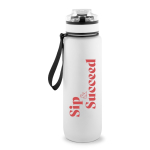 RPET rubberised matte bottle with motivational phrases 1.06 ml white colour image with logo 3